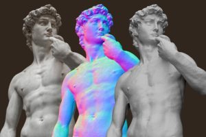 3d image of three Michelangelos