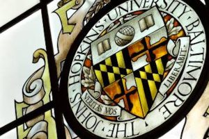 JHU seal stained glass