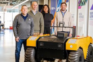 Members of the Full Scene Extraction team. From left: Chris Korpela, Corban Rivera, Rohita Mocharla and Henry Phalen. Credit: Johns Hopkins APL/Craig Weiman