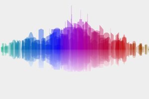 Colorful city skyline illustration